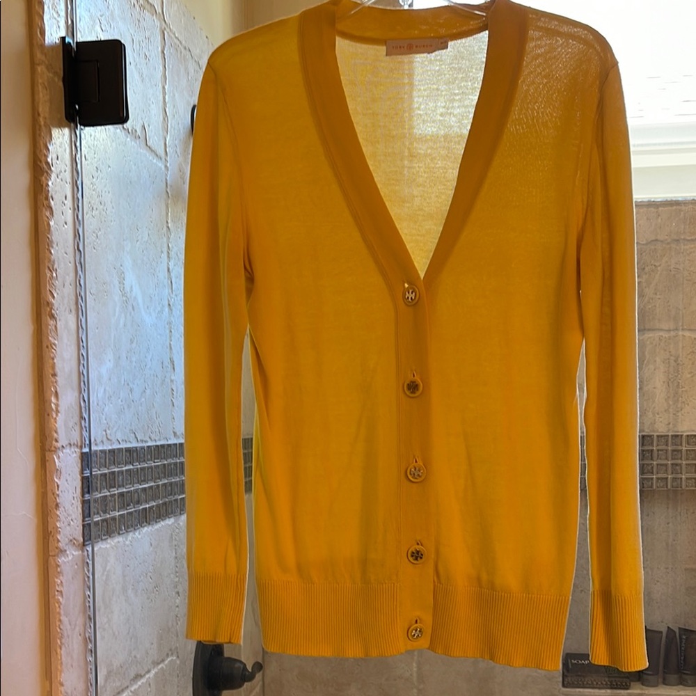 Tory Burch light Wei Yellow Cardigan Sweater